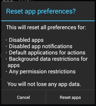 Reset App Preferences