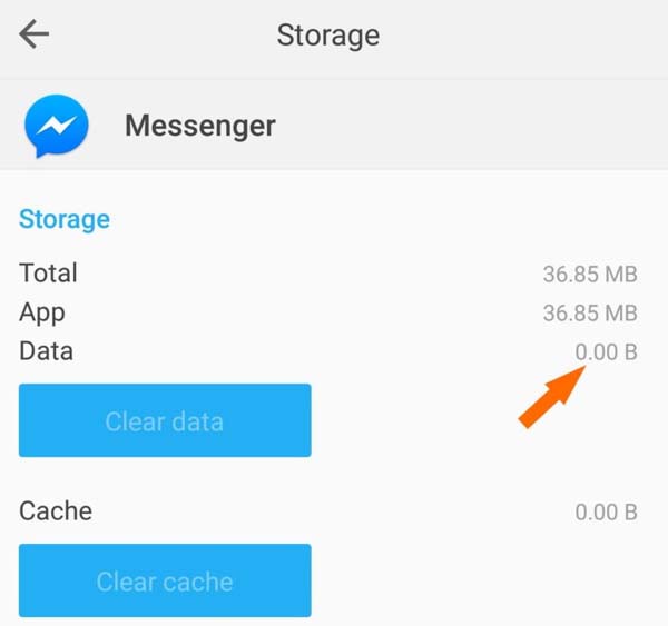 Clear Cache And Data Of Messenger App