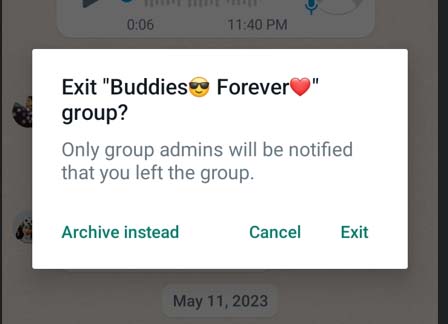 Exit And Rejoin WhatsApp Group