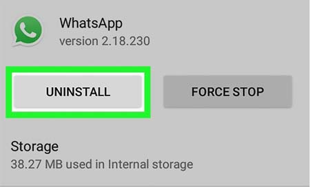 Uninstall And Reinstall WhatsApp app