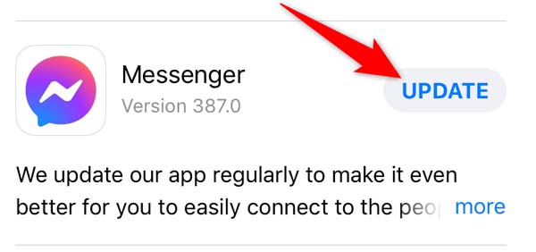 Update Facebook Messenger App