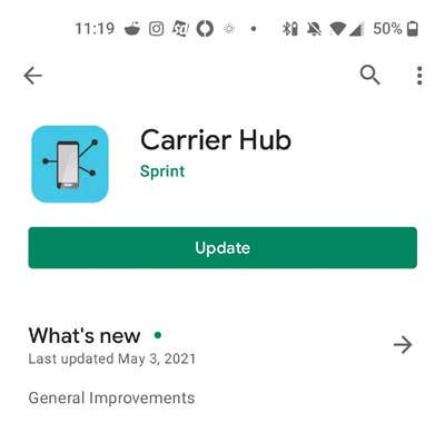 Update Carrier Hub App