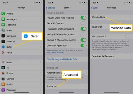 Clear History, Cache, and Cookies from Safari Browser