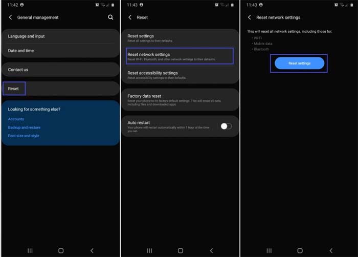 Reset Network Settings Of Android Phone