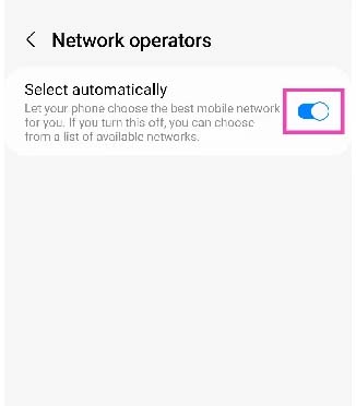 Select Correct Network Operator