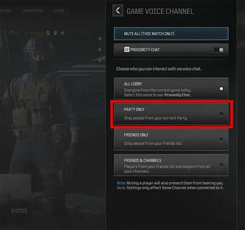 Change Game Voice Channel Settings