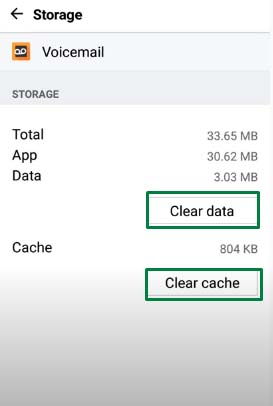 Clear Cache & Data Of Voicemail