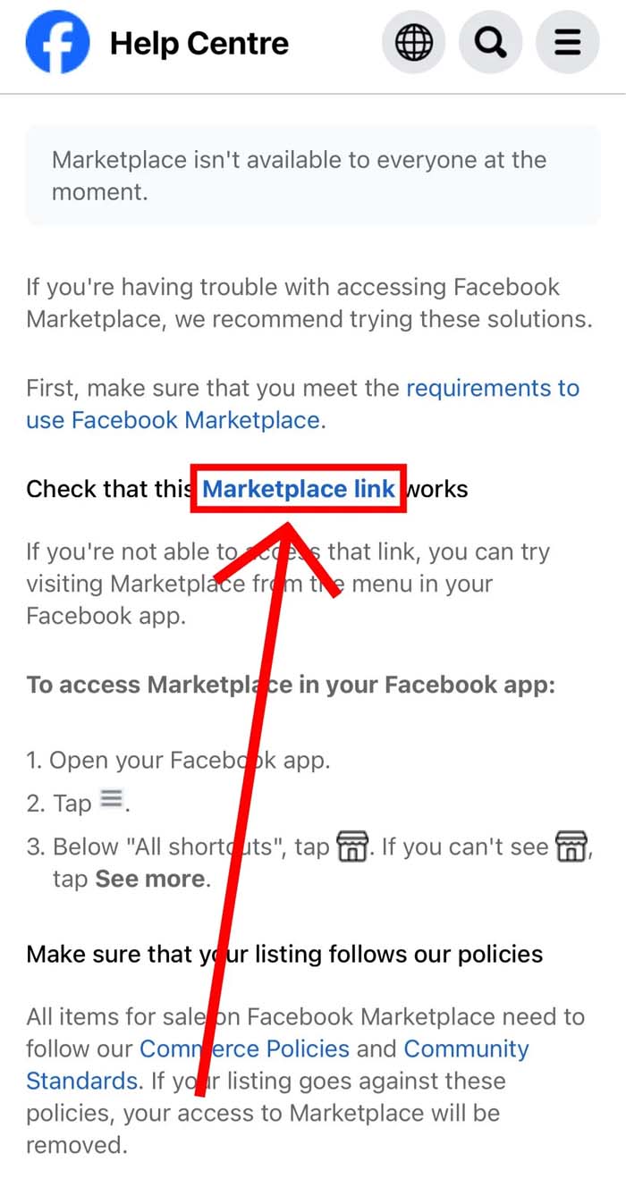 Access Marketplace from the Help Center