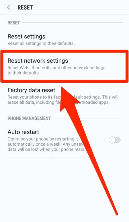 Reset Netwrok Settings On Android